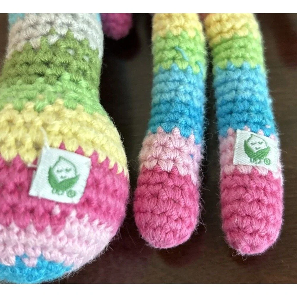 Lot of 2 Green Sprouts Organic Cotton Animal Friend Rattle Bunny
